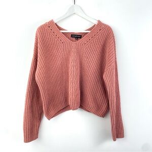 Almost Famous Pink V-Neck Sweater
